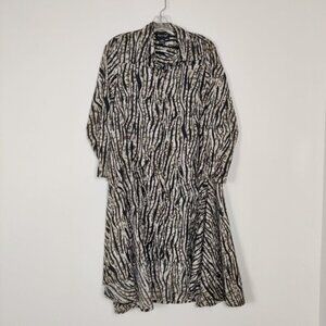 Step In Style Womens Tunic Size S Tan Black Animal Print Lagenlook